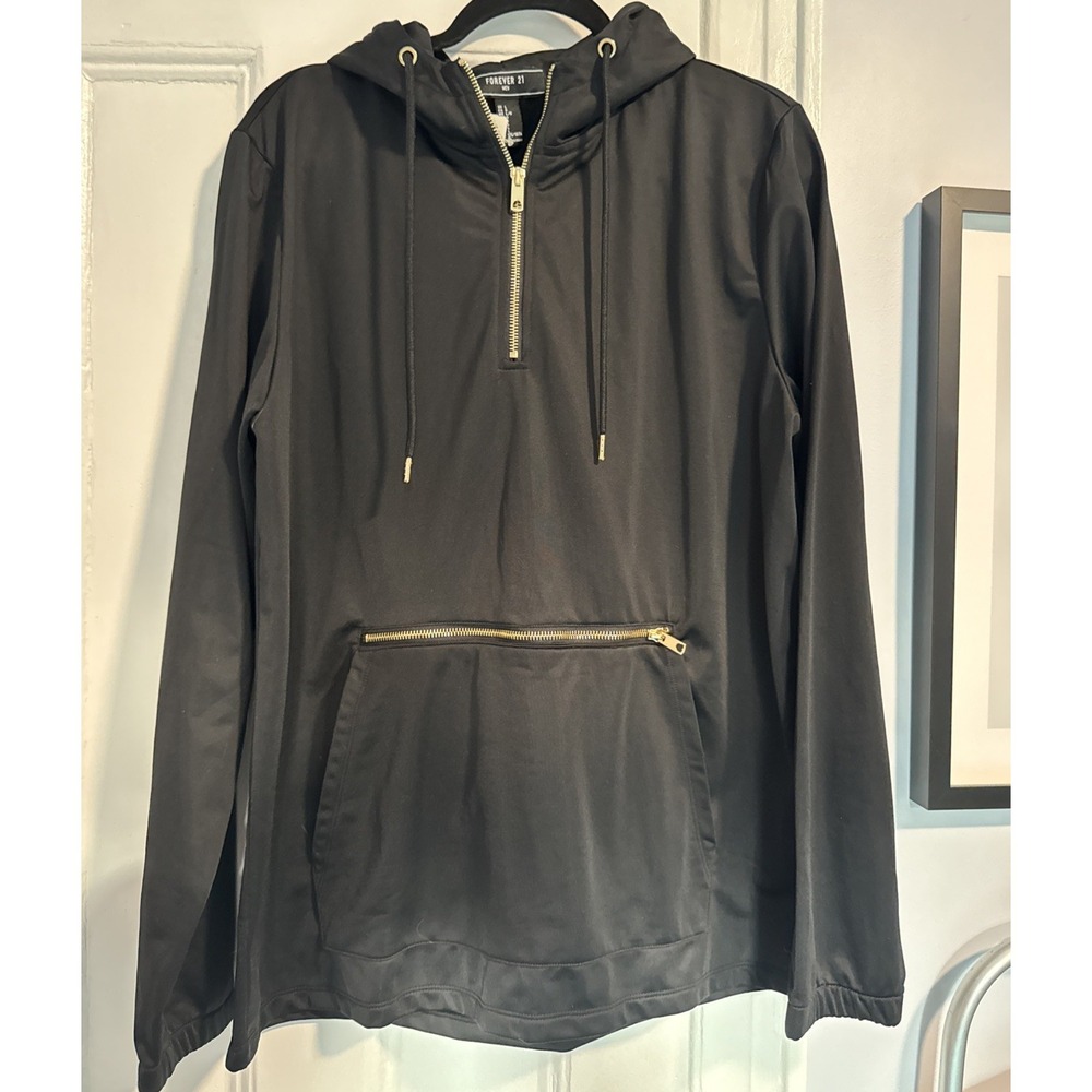 Forever 21 Men's Hooded Sweatshirt Large Black NWT